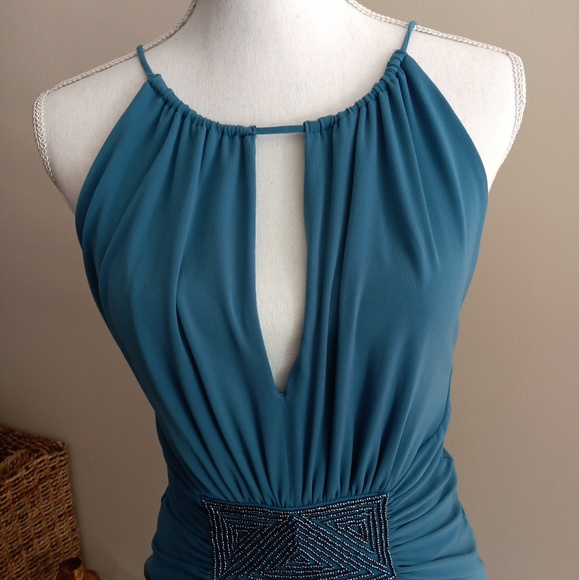 Max & Cleo Blue Evening Gown SM NWT - Picture 4 of 5